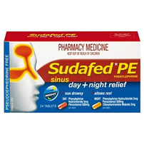 Sudafed PE Day and Night Relief 24 tablets